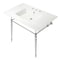 Fauceture KVPB37227W8CP 37-Inch Console Sink with Brass Legs (8-Inch, 3 Hole), White/Polished Chrome KVPB37227W8CP - alternate 1